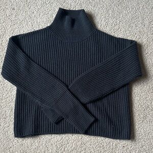 Women’s Charcoal Cropped Turtleneck